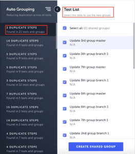 Auto grouping screen shot