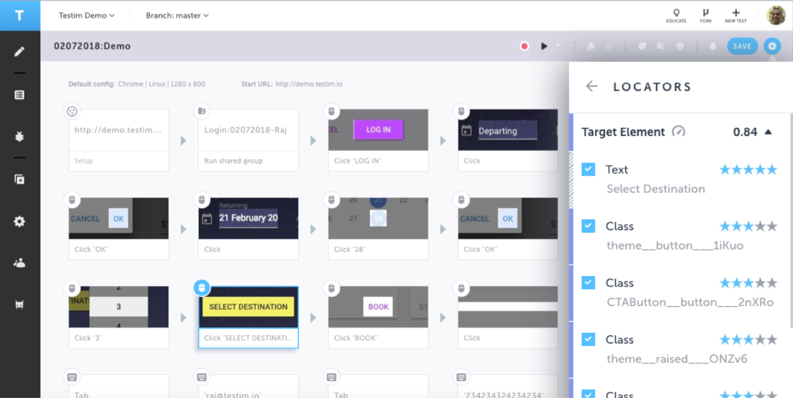 Testim.io stable tests