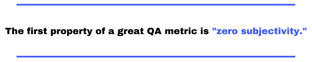 qa metrics