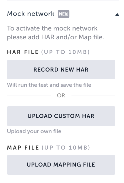 Network mocking HAR