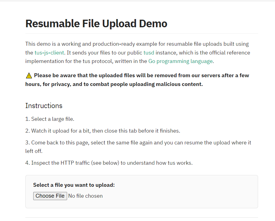 Selenium download file - resumable file upload demo