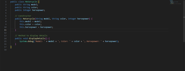 syntax and structure of apex classes